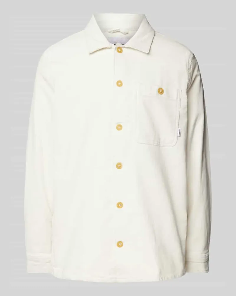 Lindbergh Relaxed Fit Overshirt mit aufgesetzter Brusttasche Offwhite