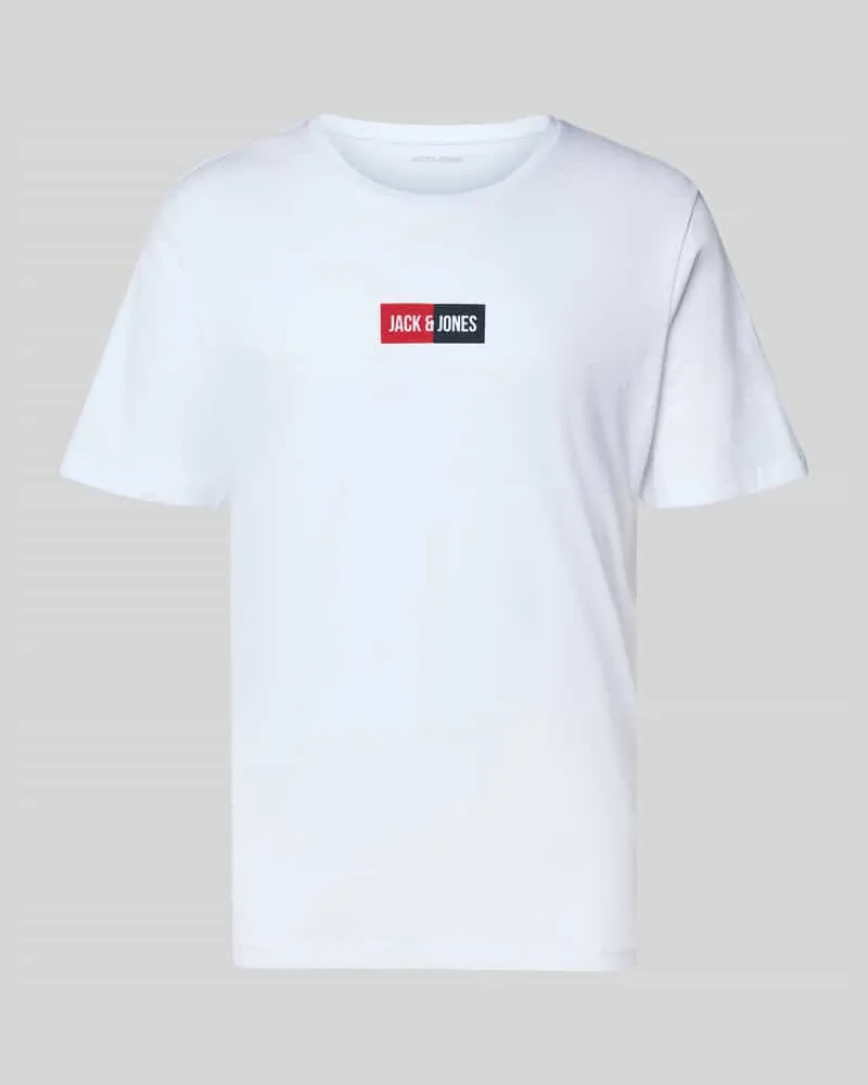 Jack & Jones T-Shirt mit Label-Print und Rundhalsausschnitt 