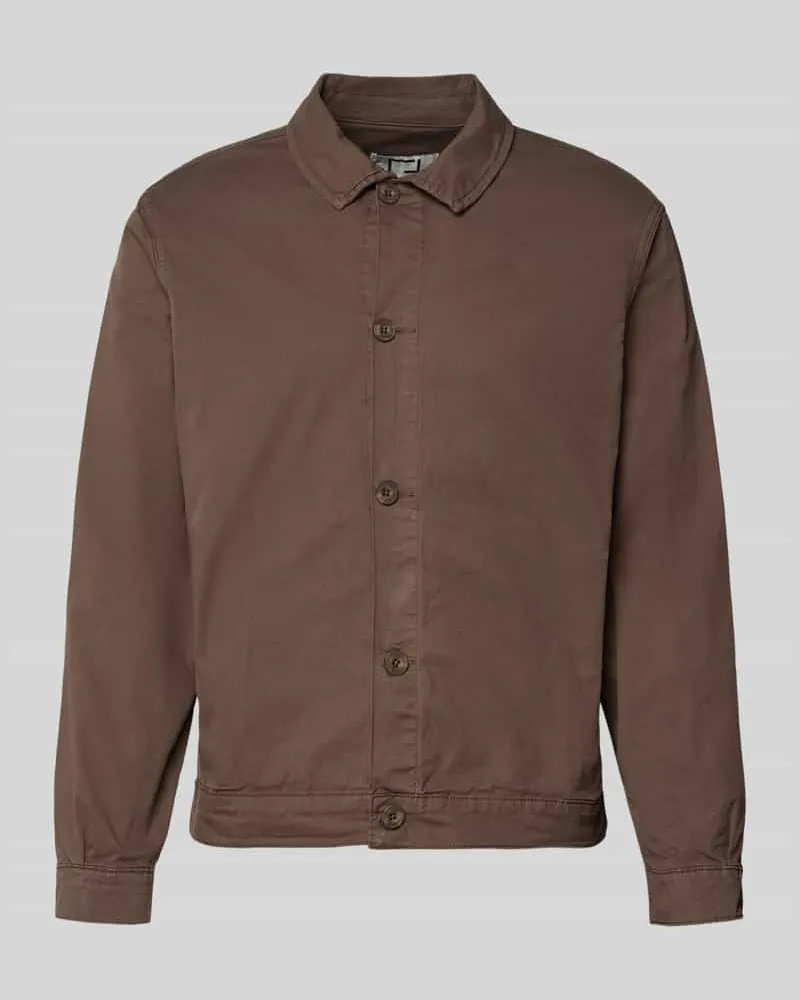 Casual Friday Hemdjacke aus Baumwoll-Mix mit Knopfleiste Modell 'BUCHAN Schoko