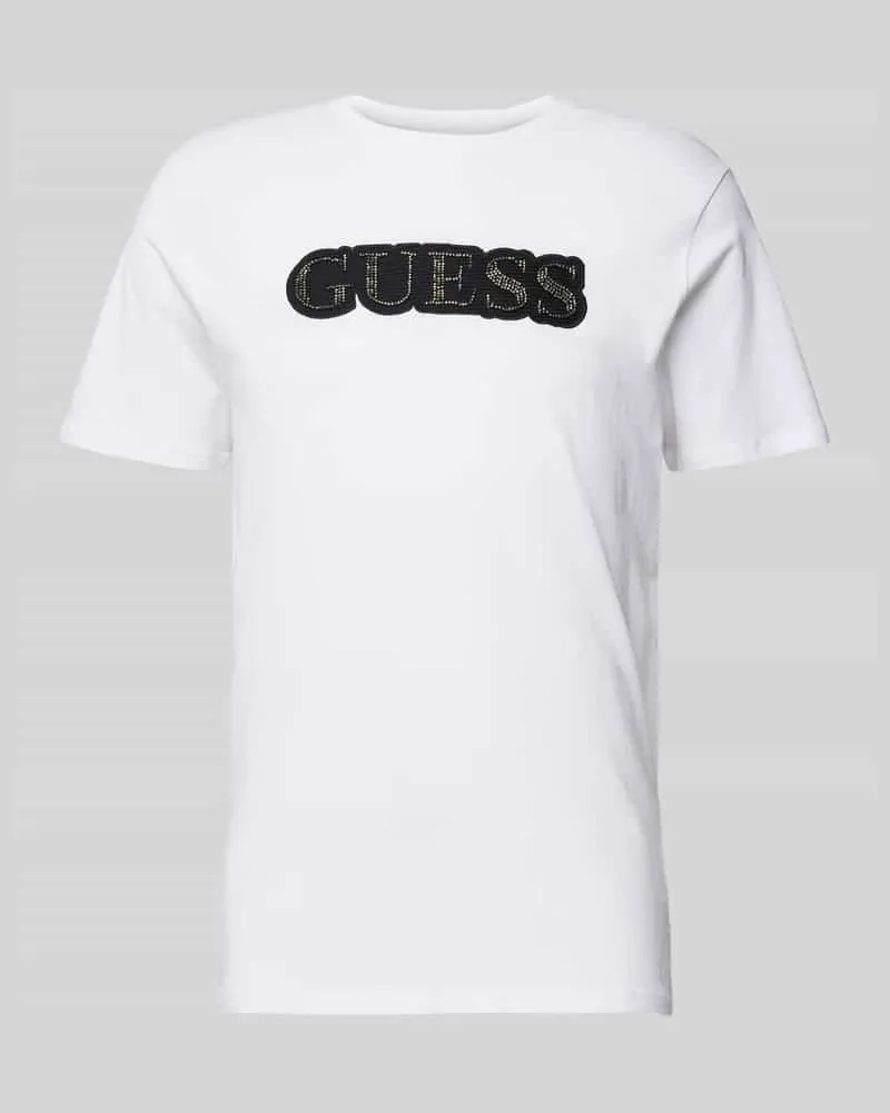 Guess T-Shirt mit Label-Stitching Weiss