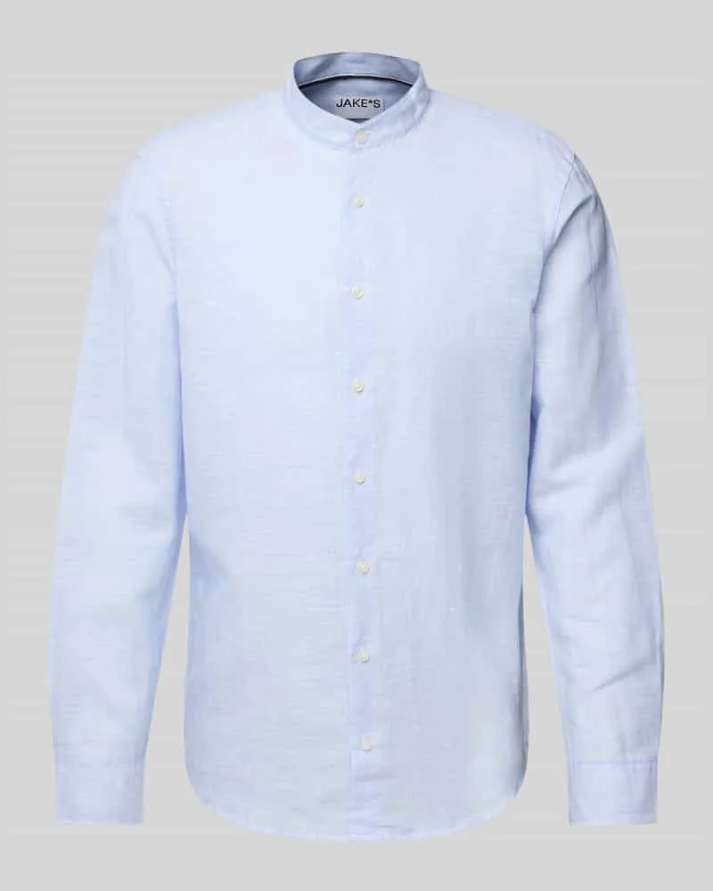 JAKE*S Casual Fit Freizeithemd aus Leinen-Baumwoll-Mix 