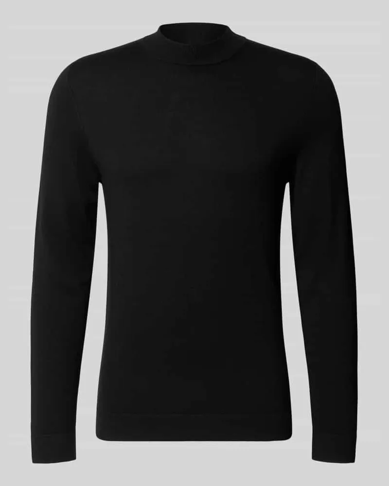 Drykorn Slim Fit Longsleeve aus reiner Schurwolle Modell 'Arwon Black