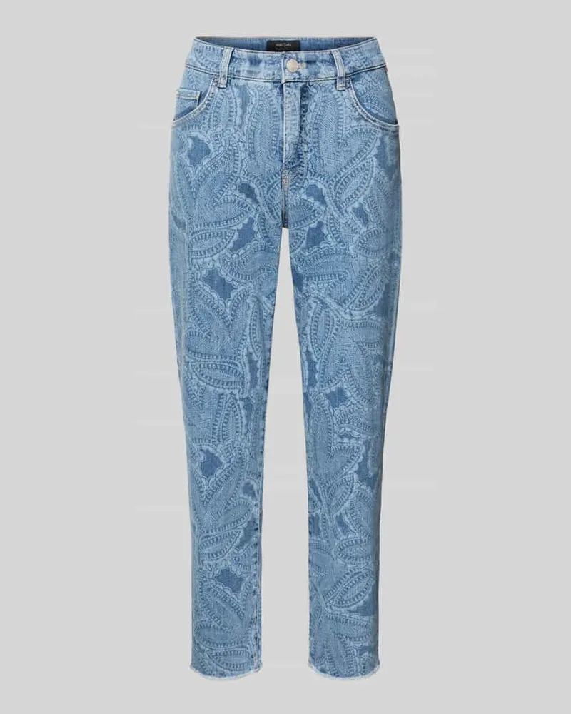 McNeal Slim Fit Jeans im 5-Pocket-Design mit Fransensaum Marine