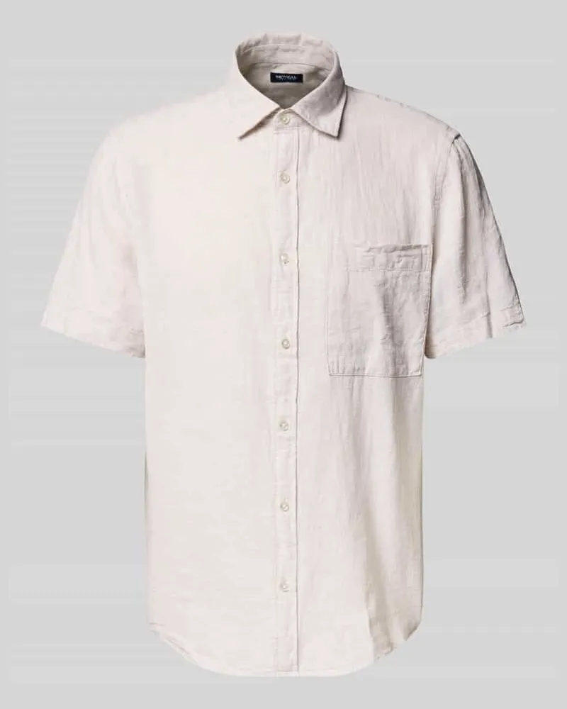 McNeal Regular Fit Freizeithemd aus Leinen-Baumwoll-Mix Offwhite