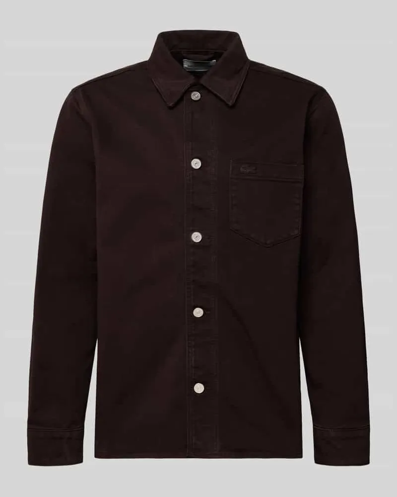 Lacoste Regular Fit Jeansjacke aus reiner Baumwolle Schoko