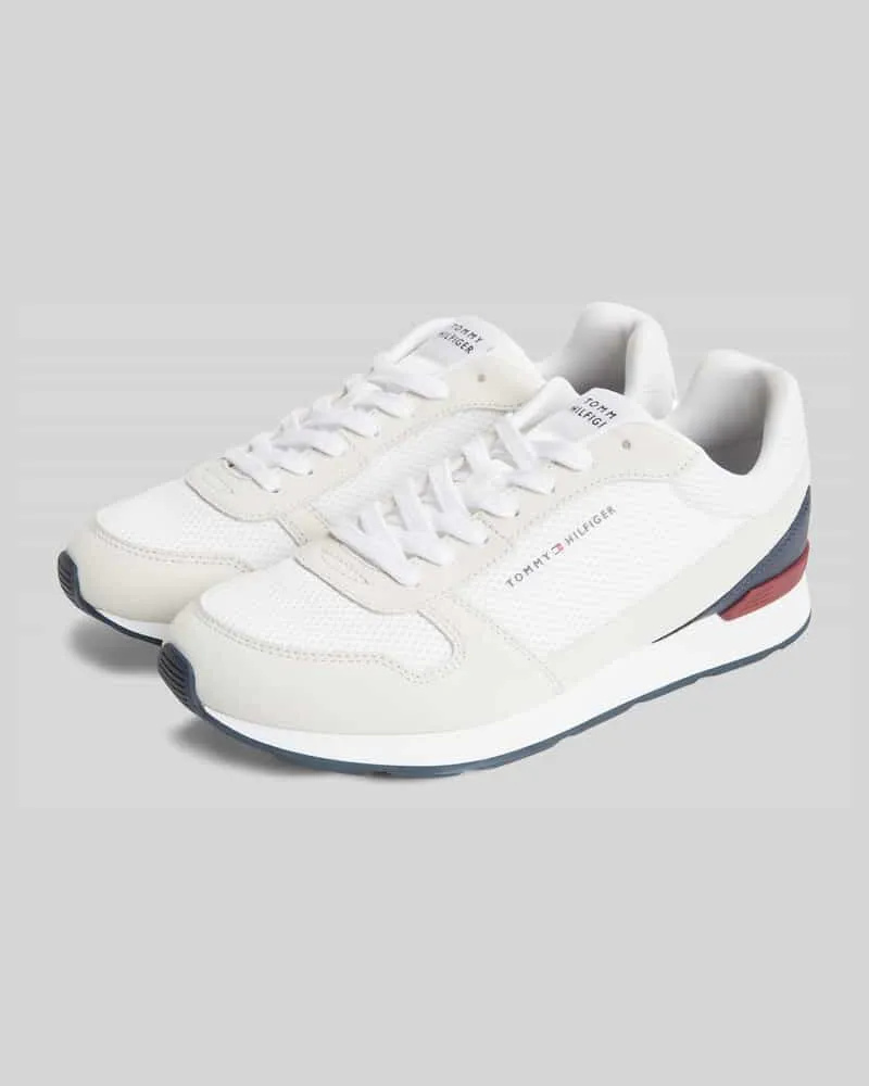 Tommy Hilfiger Sneaker aus echtem Leder mit Label-Details Weiss