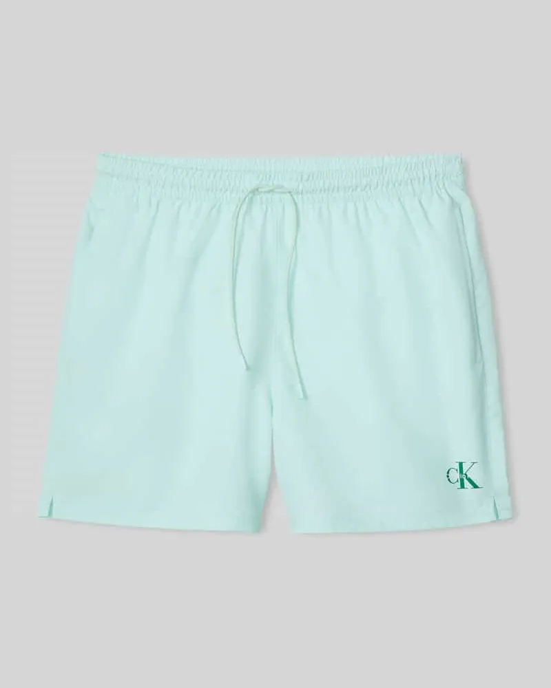 Calvin Klein Badeshorts mit Logo Detail Mint