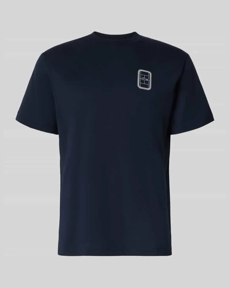 Lacoste Regular Fit T-Shirt aus reiner Baumwolle Modell 'CN Tenniscourt Backprint Marine