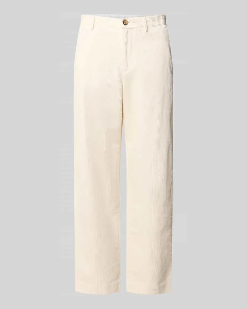 Selected High Waist Cordhose mit Bundfalte Luke Offwhite