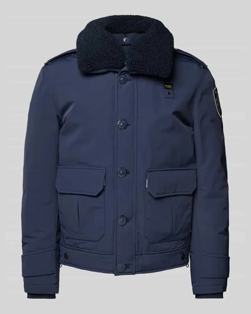 Blauer Jacke mit Label-Patch Modell 'RIVER Marine