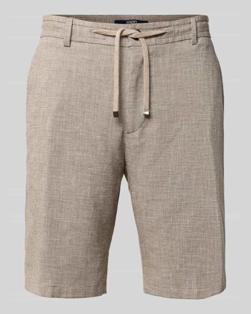 JOOP! Slim Fit Bermudas mit Kordelzug und Gesäßtaschen Beige