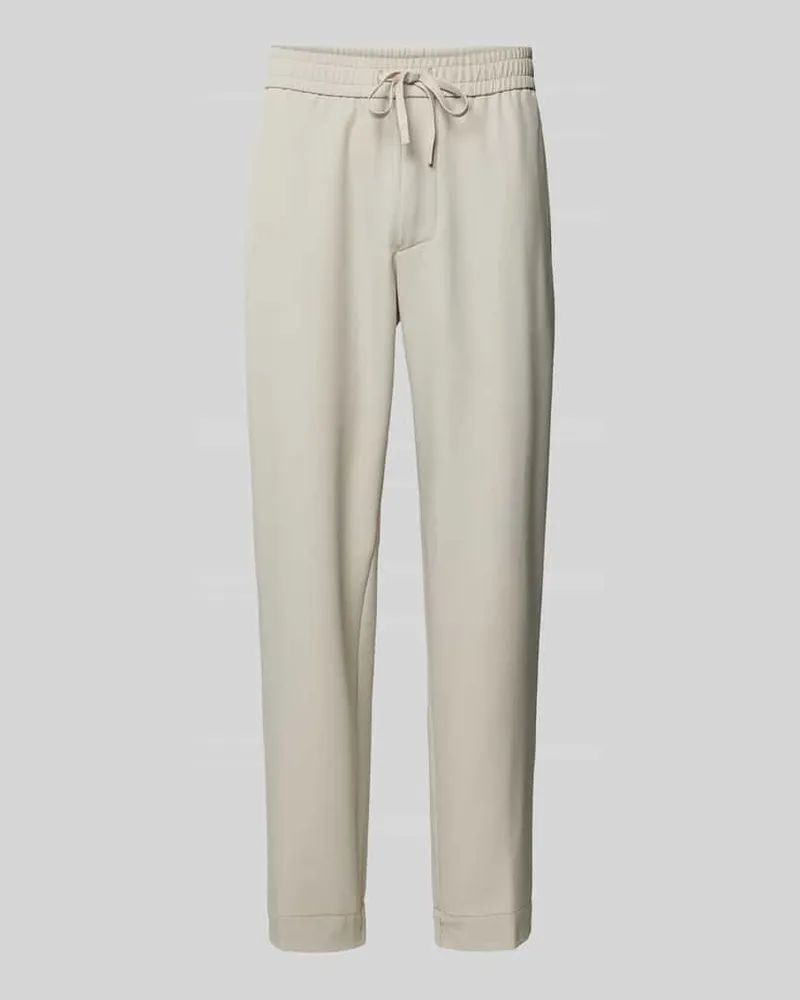 HUGO BOSS Tapered Fit Hose mit Tunnelzug Beige