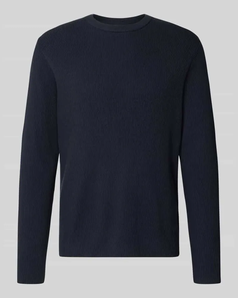 Lindbergh Slim Fit Strickpullover Baumwoll-Mix Marine