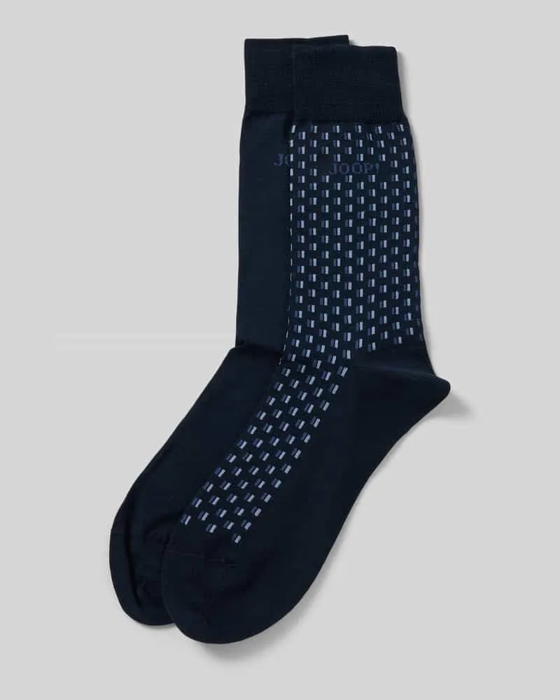 JOOP! Socken mit Logo-Stitching Modell 'JACQUARD' im 2er-Pack Dunkelblau