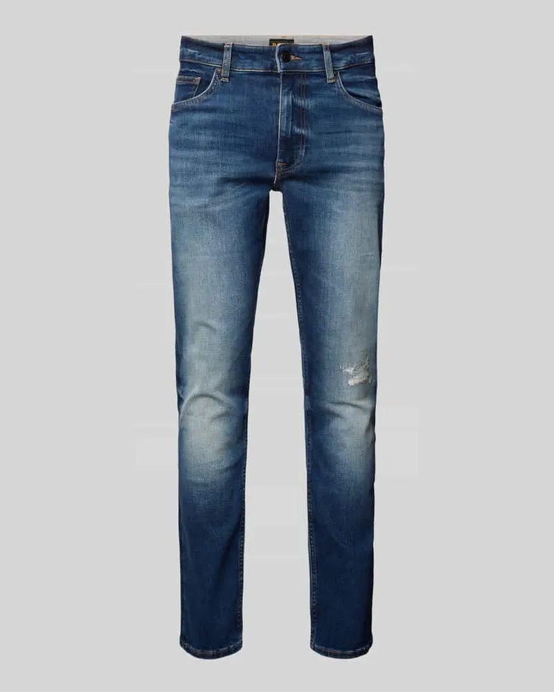 HUGO BOSS Regular Fit Jeans mit Label-Patch Modell 'DELAWARE 