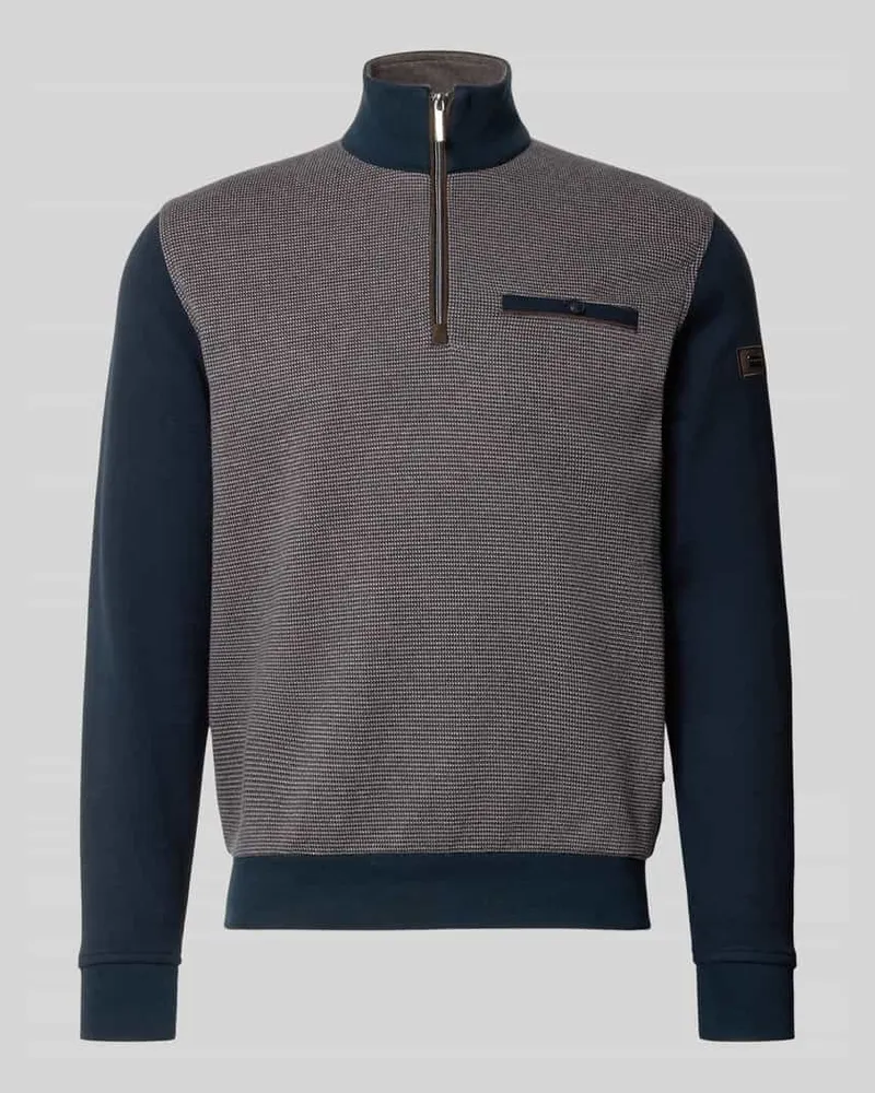 Bugatti Sweatshirt mit Label-Details Taupe