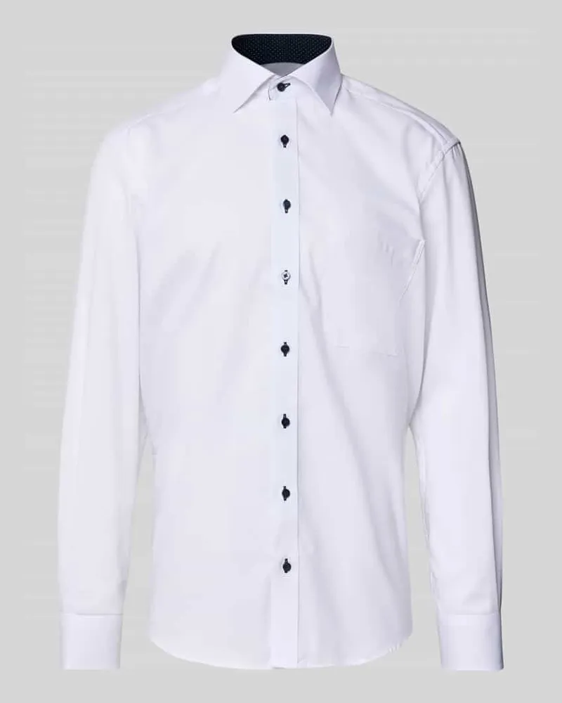 Eterna Comfort Fit Business-Hemd mit Knopfleiste Weiss