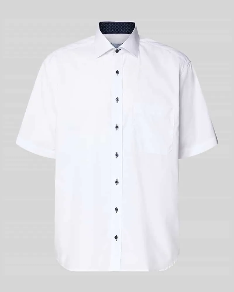 Eterna Comfort Fit Business-Hemd aus Baumwolle mit Kentkragen Weiss