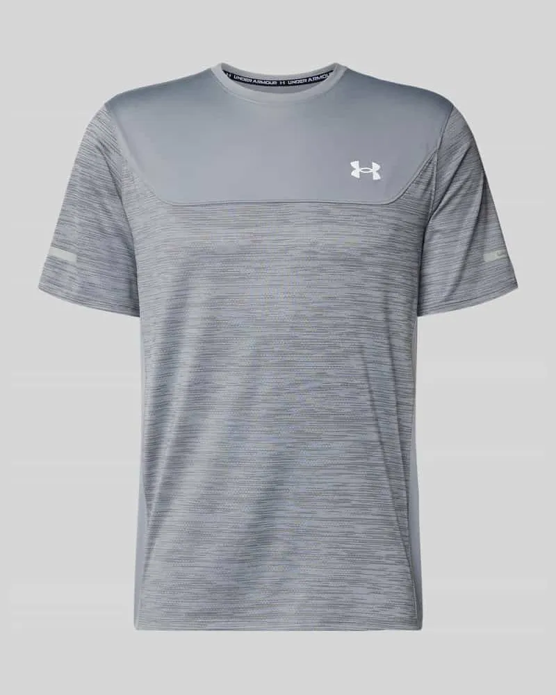 Under Armour Funktionsshirt mit Logo und Rundhalsausschnitt Mittelgrau