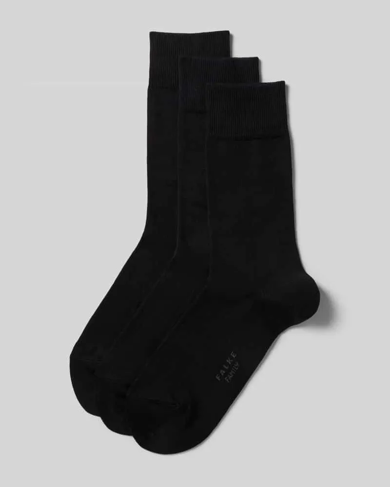 Falke Socken mit elastischem Rippenbündchen im 3er-Pack Black