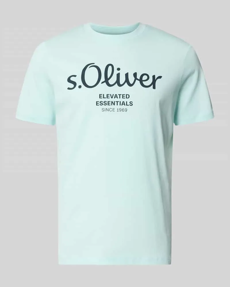 S.Oliver Regular Fit T-Shirt aus reiner Baumwolle Tuerkis