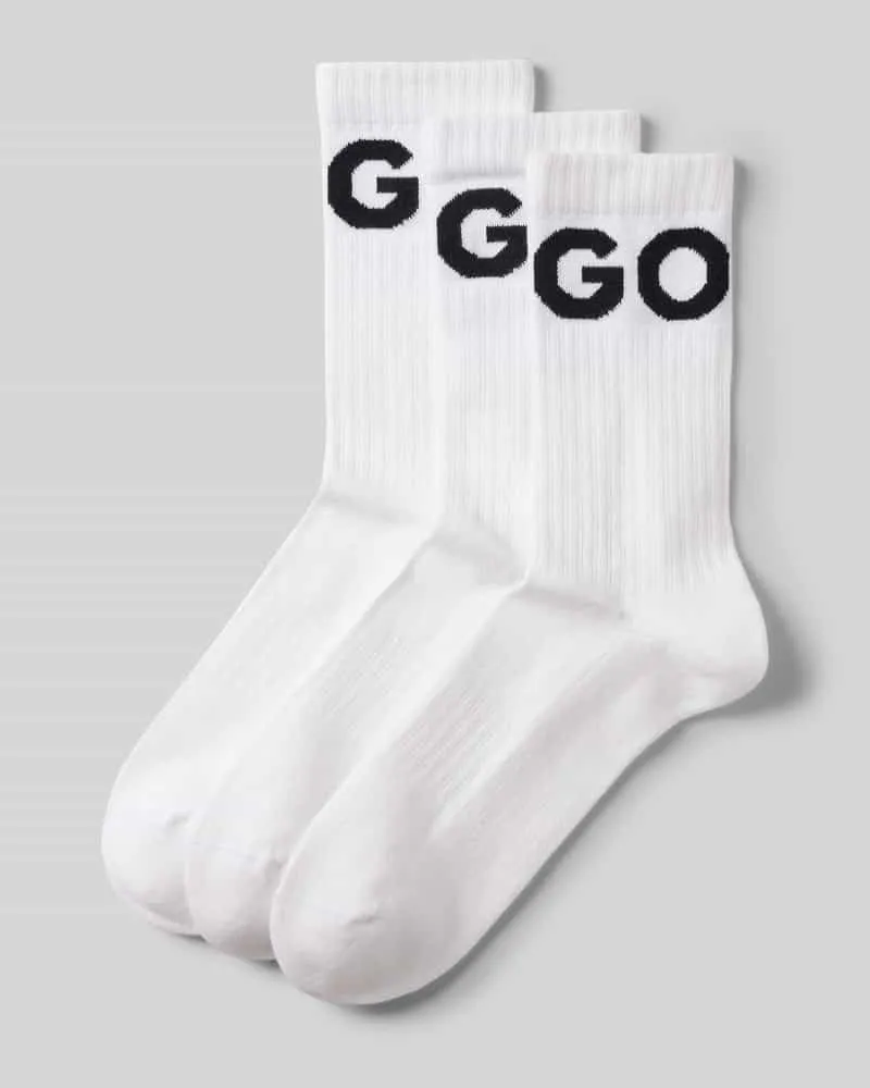 HUGO BOSS Socken mit Statement-Print im 3er-Pack 