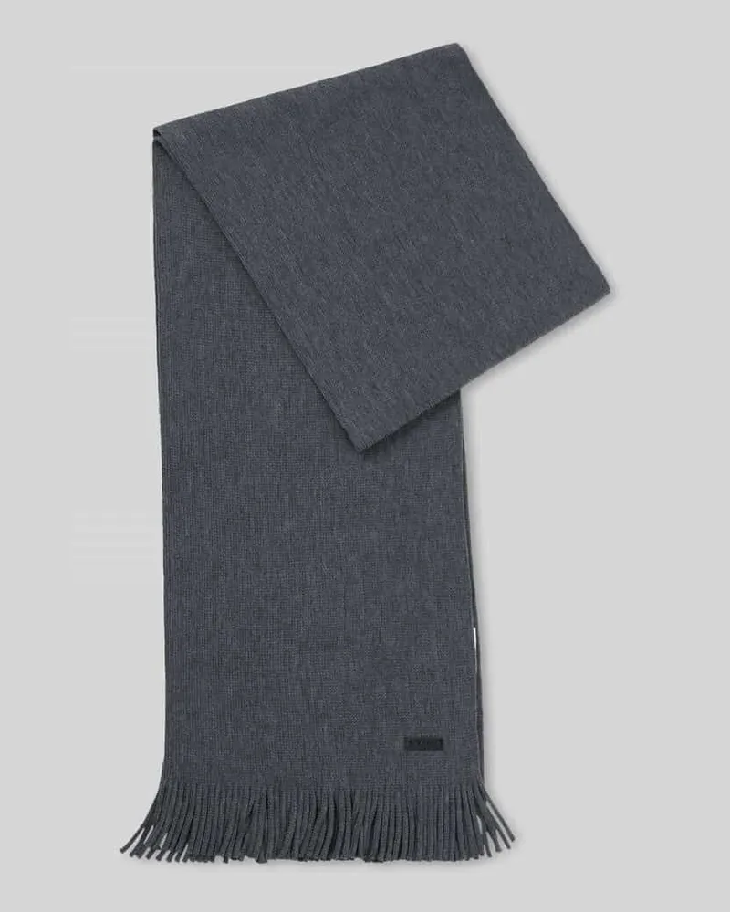 HUGO BOSS Schal aus reiner Schurwolle Mittelgrau