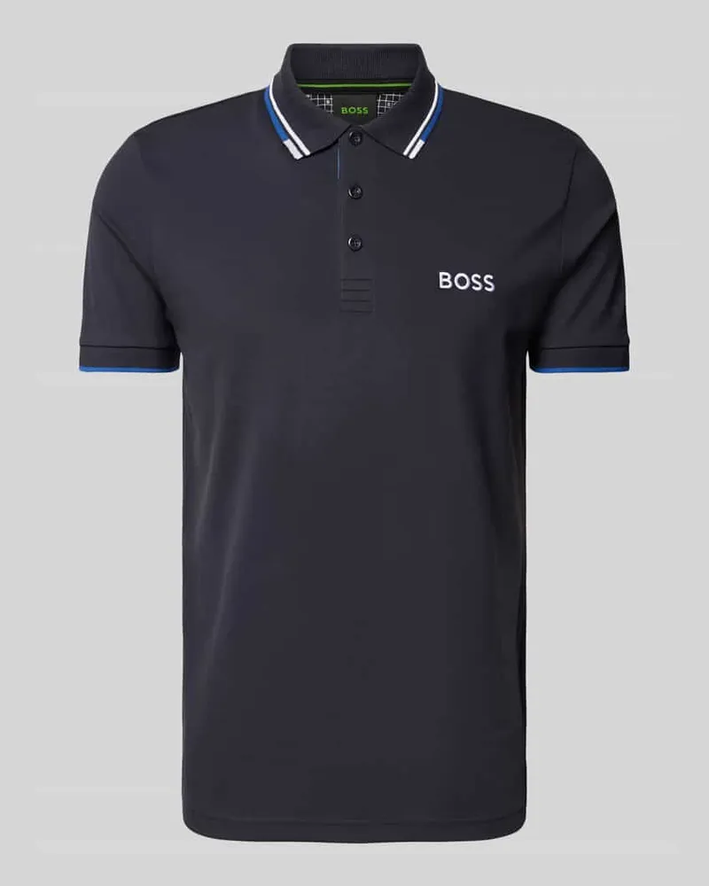 HUGO BOSS Regular Fit Poloshirt mit Label-Stitching Modell 'Paddy Marine