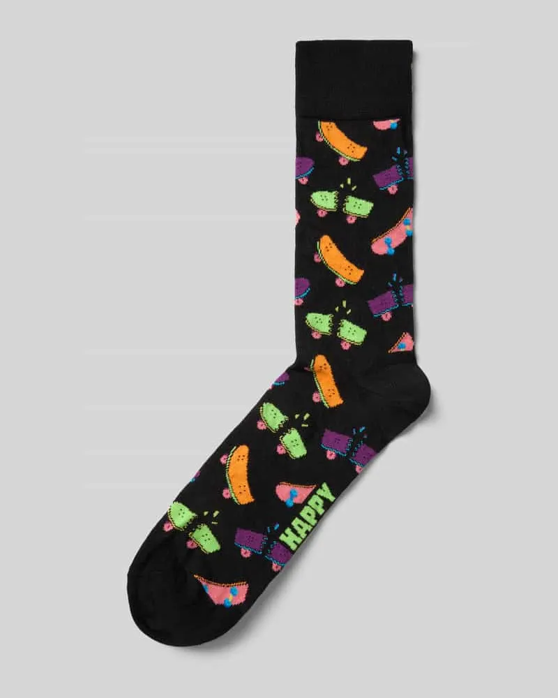 Happy Socks Socken mit Label-Print Black