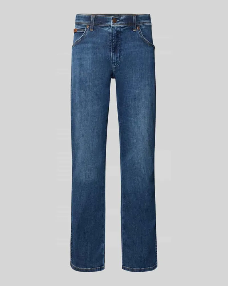 Wrangler Regular Fit Jeans mit Kontrastnähten Jeansblau