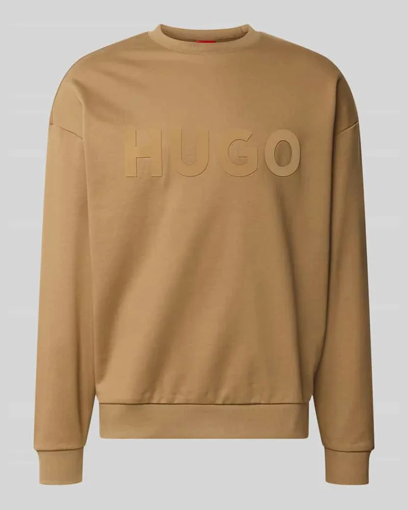 HUGO BOSS Regular Fit Sweatshirt aus reiner Baumwolle Modell 'Dinex Beige