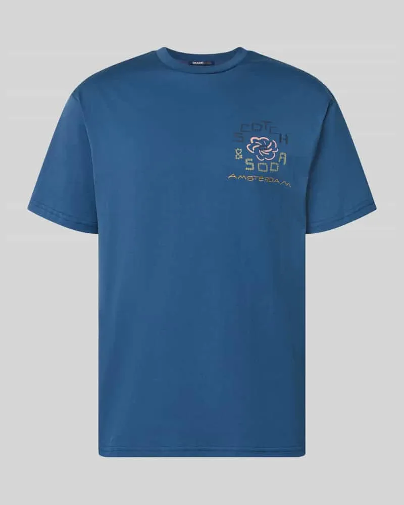 Scotch&Soda T-Shirt mit Label-Print und Rundhalsausschnitt Marine