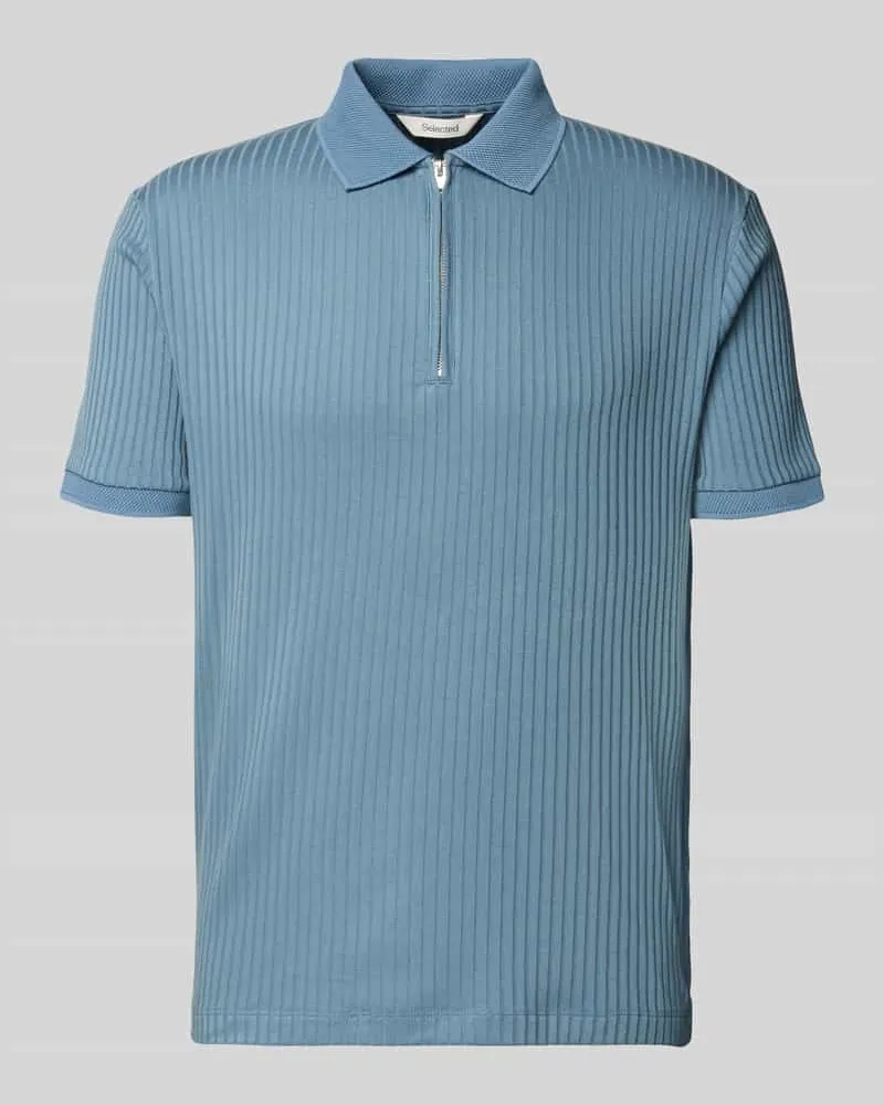 Selected Homme Regular Fit Poloshirt mit Baumwoll-Anteil Modell 'FAVE Bleu