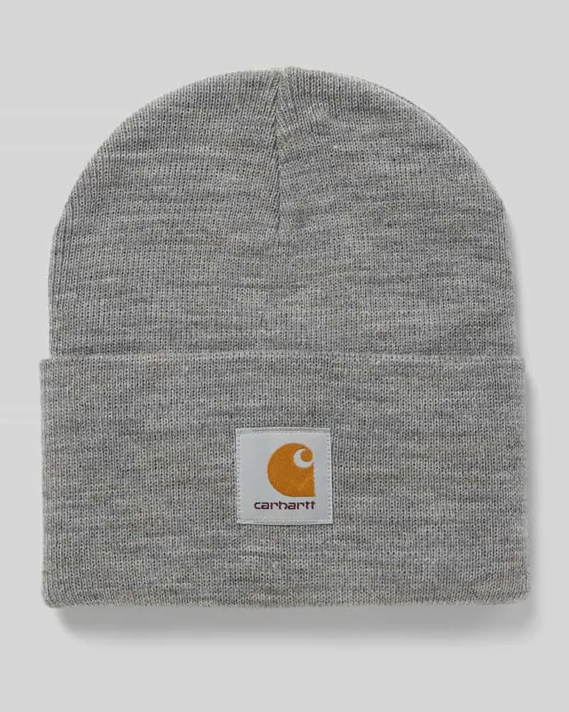 Carhartt WIP Beanie mit Label-Patch Modell 'WATCH Hellgrau