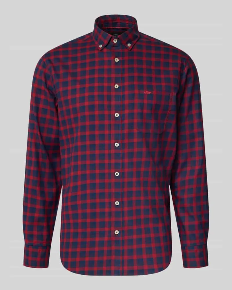 Fynch-Hatton Regular Fit Freizeithemd mit Button-Down-Kragen Rot