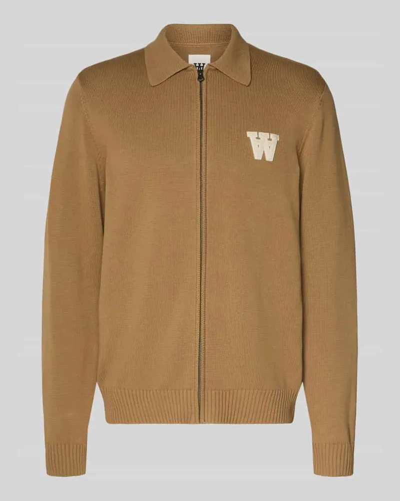 Wood Wood Regular Fit Cardigan in Strick-Optik Modell 'Tay Camel