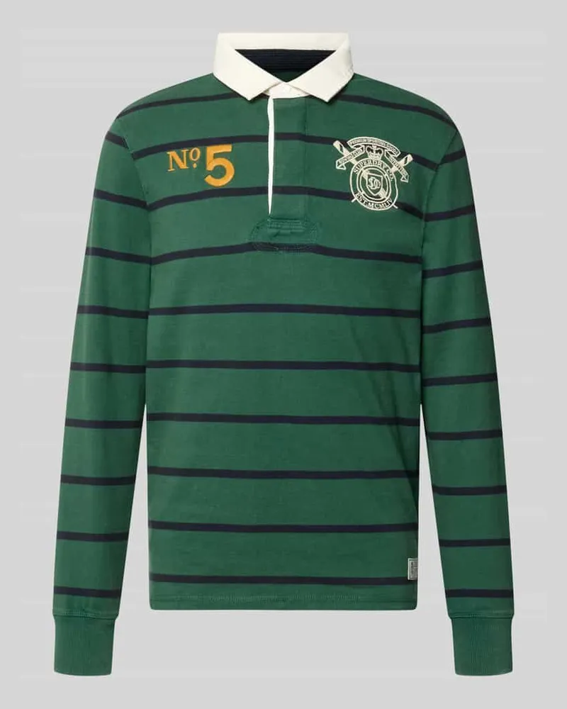 Superdry. Regular Fit Rugby Shirt mit Logo- und Motiv-Stitching Bottle