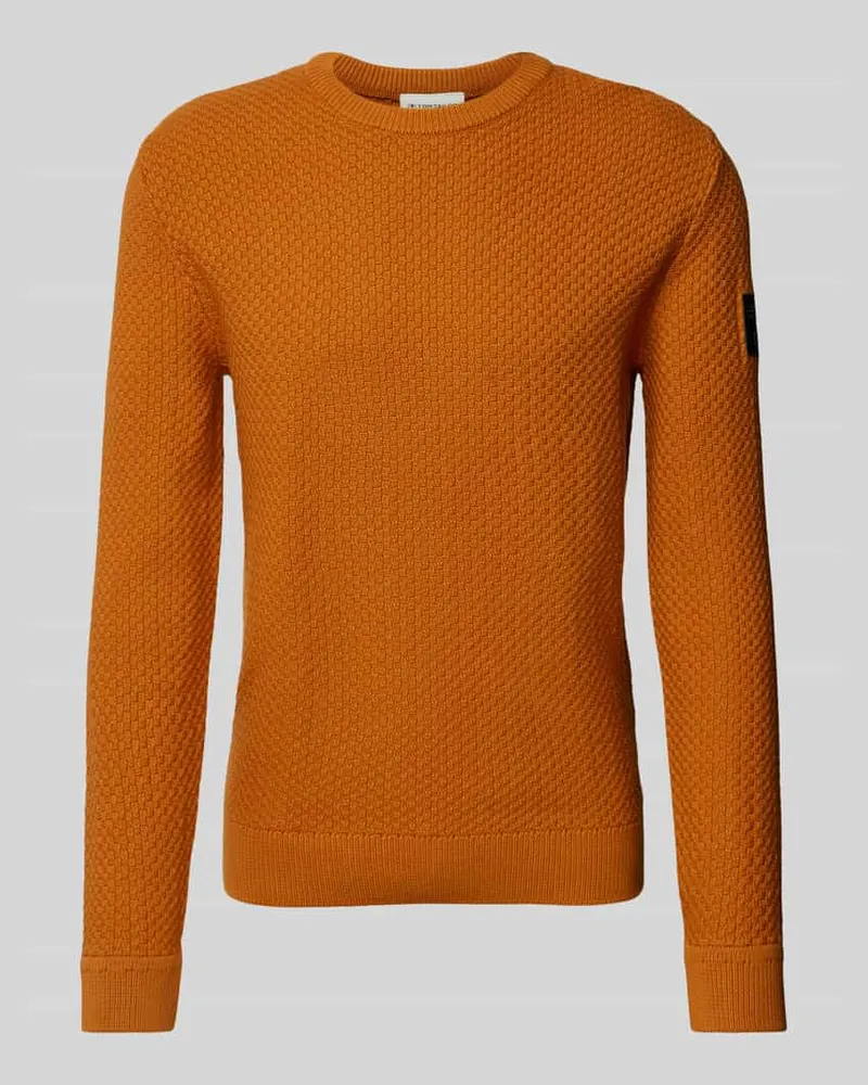 Tom Tailor Regular Fit Strickpullover aus reiner Baumwolle mit Strickmuster 