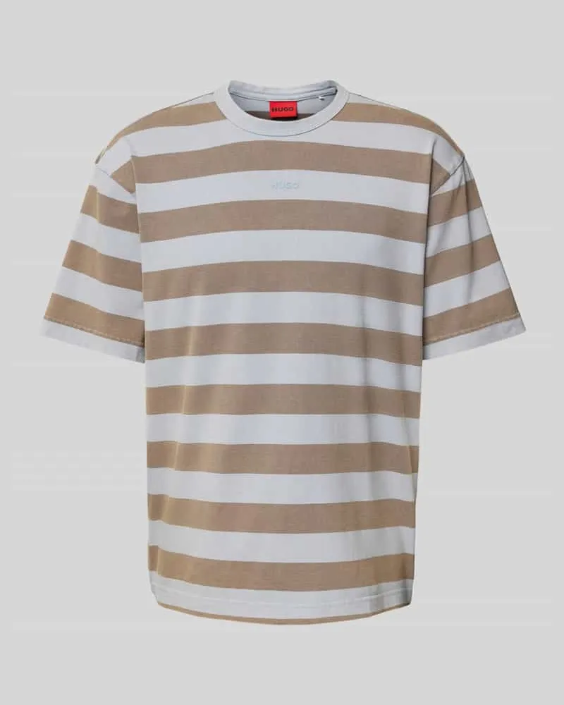 HUGO BOSS T-Shirt mit geripptem Rundhalsausschnitt Modell 'Dockoe Sky