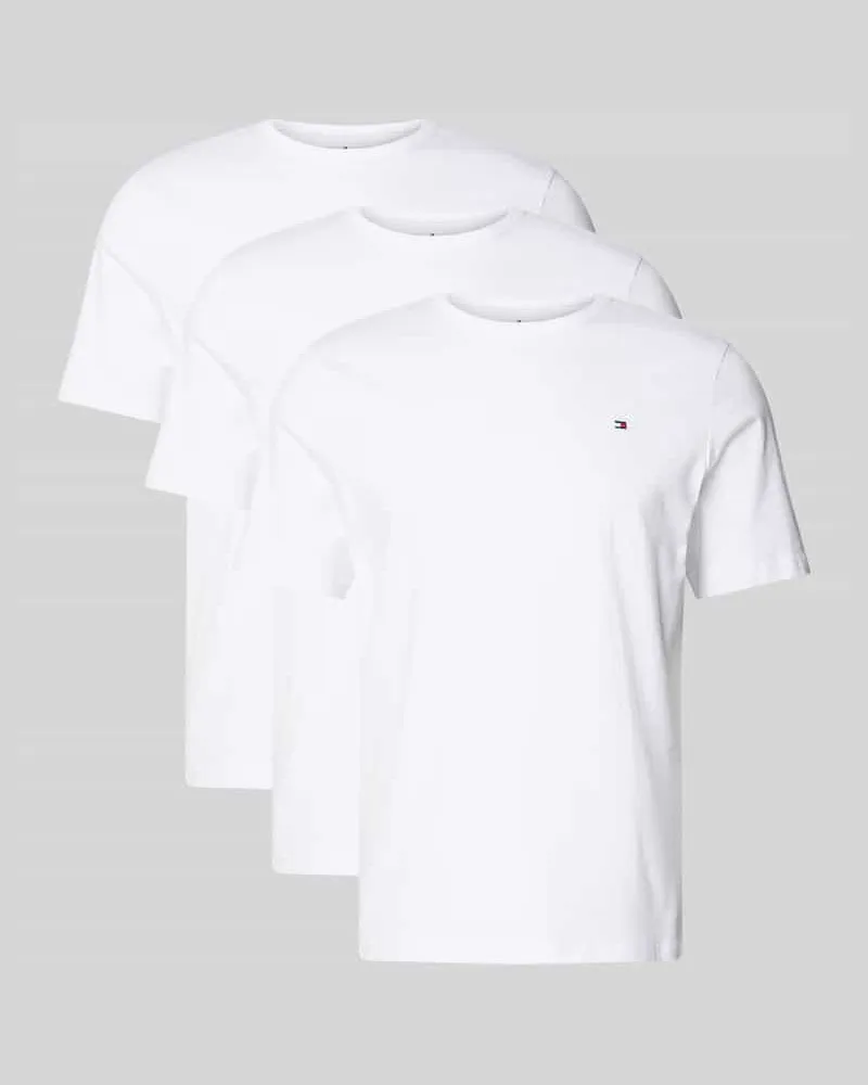 Tommy Hilfiger T-Shirt Set aus reiner Baumwolle im 3er-Pack Weiss