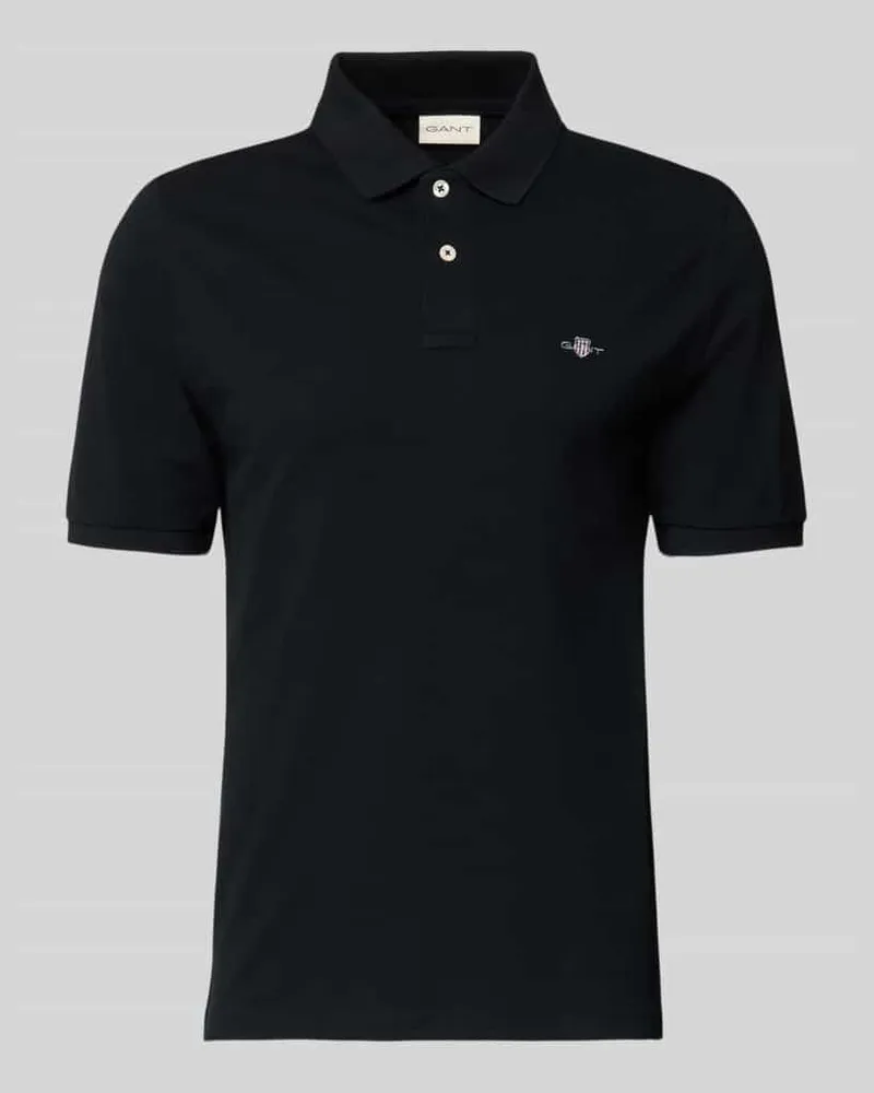 Gant Slim Fit Poloshirt mit Logo-Stitching Black