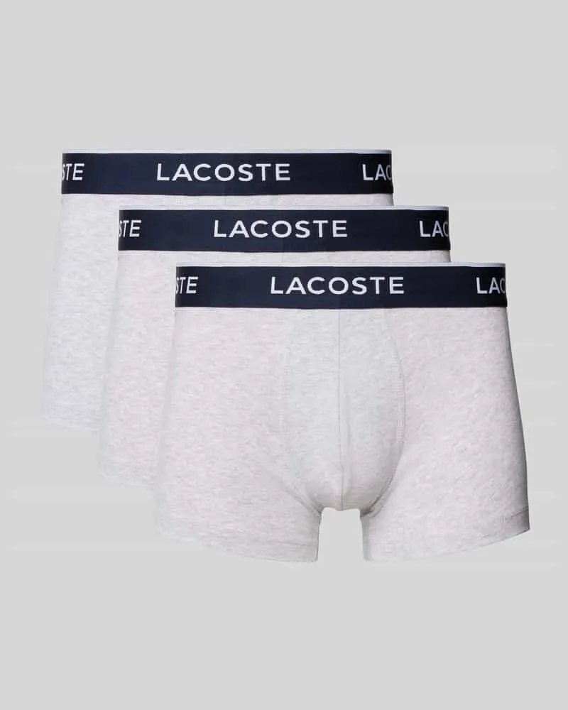 Lacoste Trunks mit elastischem Label-Bund im 3er-Pack 