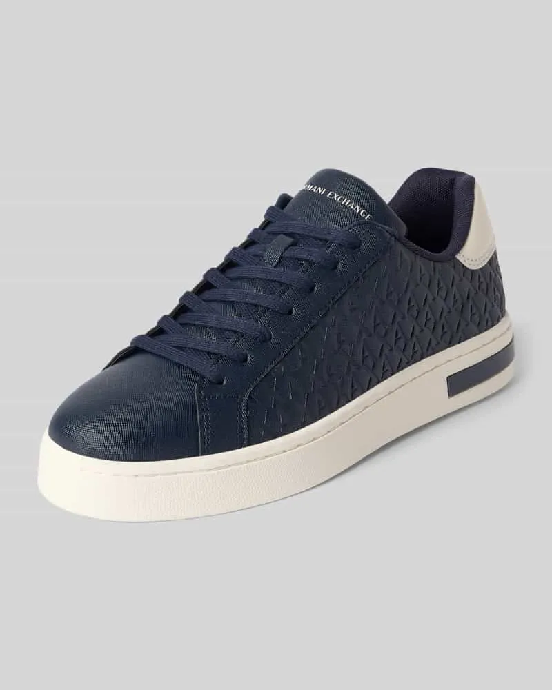 Armani Exchange Sneaker mit Schnürung und Logo-Muster Marine