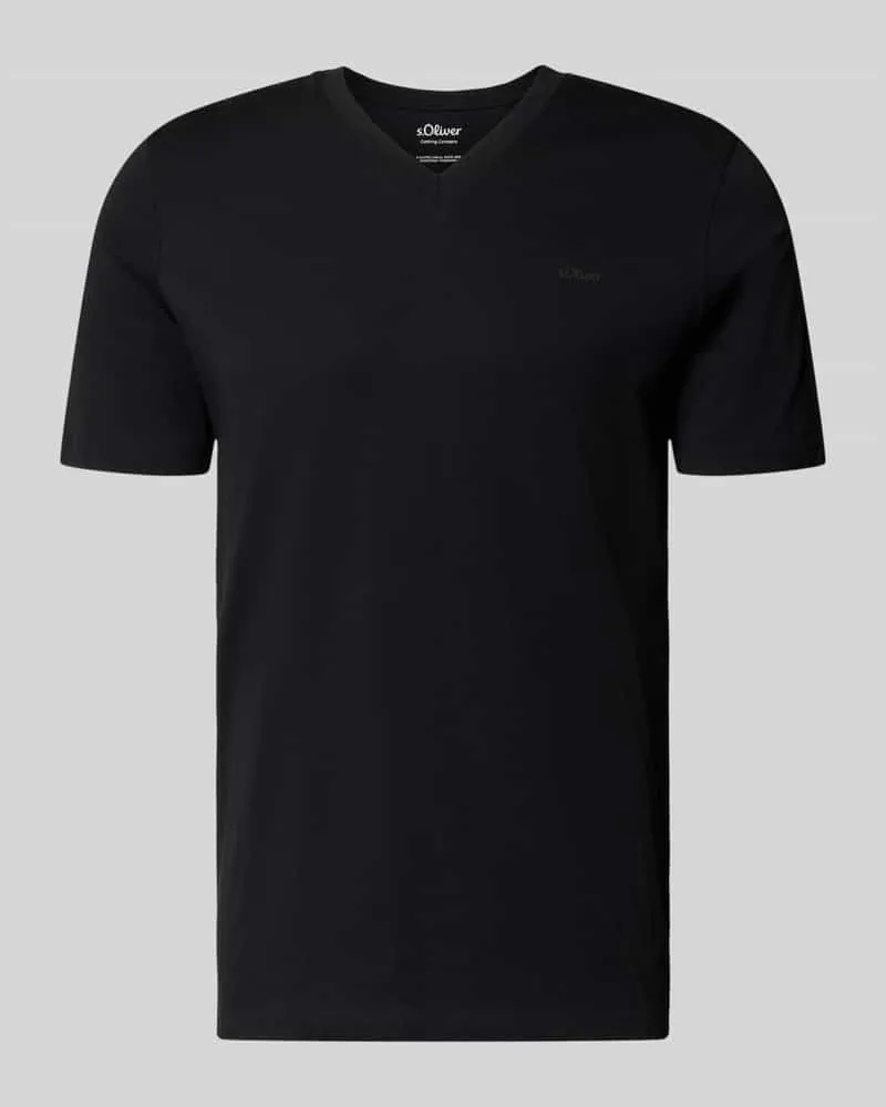 S.Oliver Regular Fit T-Shirt aus reiner Baumwolle Black