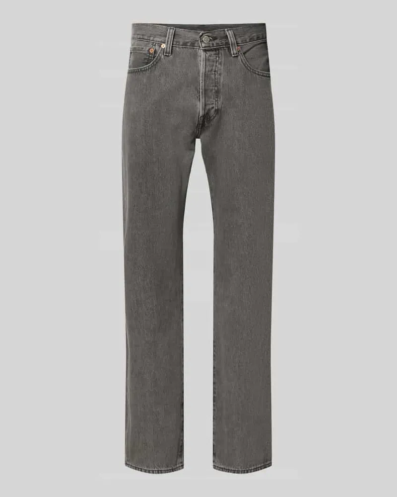 Levi's Straight Fit Jeans aus reiner Baumwolle Modell '501 Mittelgrau