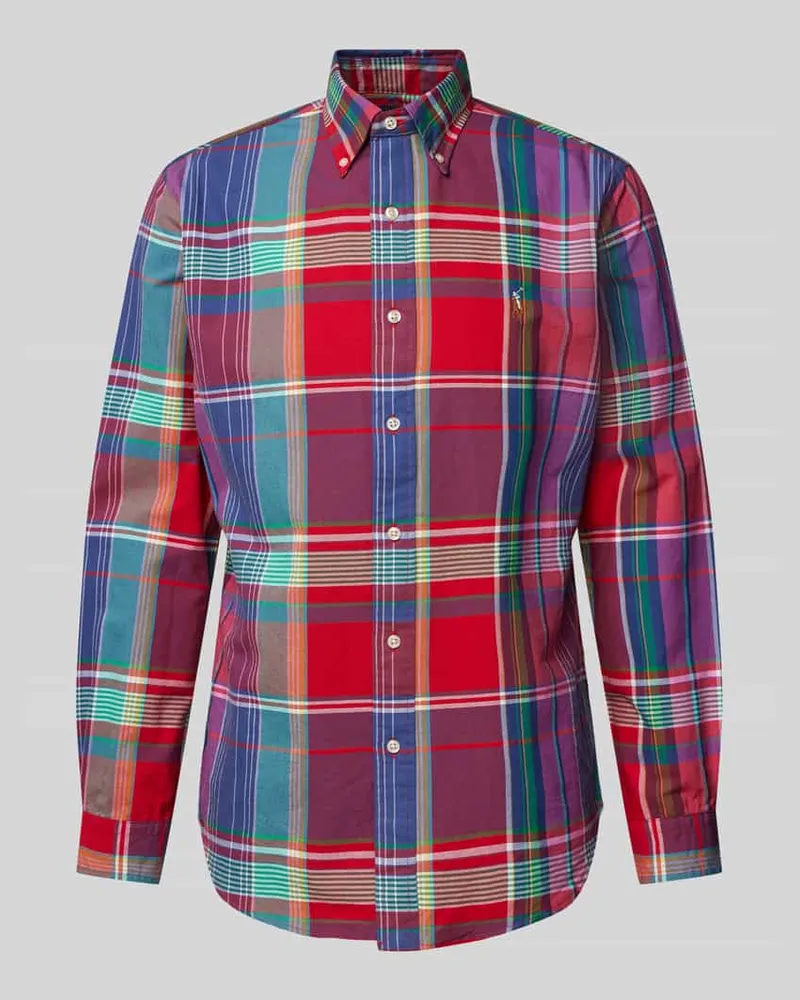 Ralph Lauren Custom Fit Freizeithemd mit Button-Down-Kragen Rot