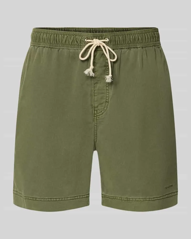 Gant Regular Fit Shorts mit elastischem Bund Modell 'SUNFADED Oliv