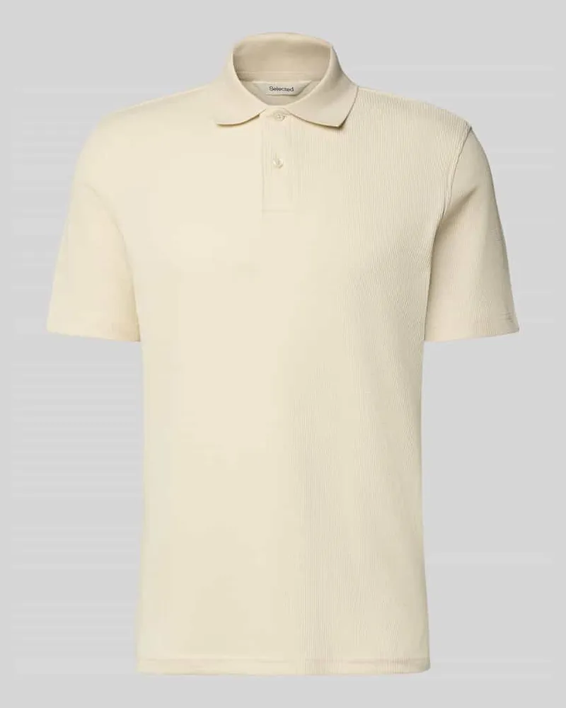 Selected Homme Regular Fit Poloshirt aus Baumwoll-Mix Modell 'BLAZE Offwhite