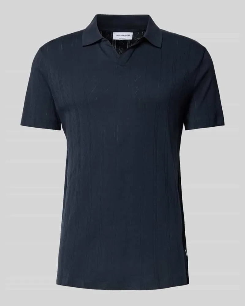 Lindbergh Regular Fit Poloshirt in Jaquard-Strick Marine