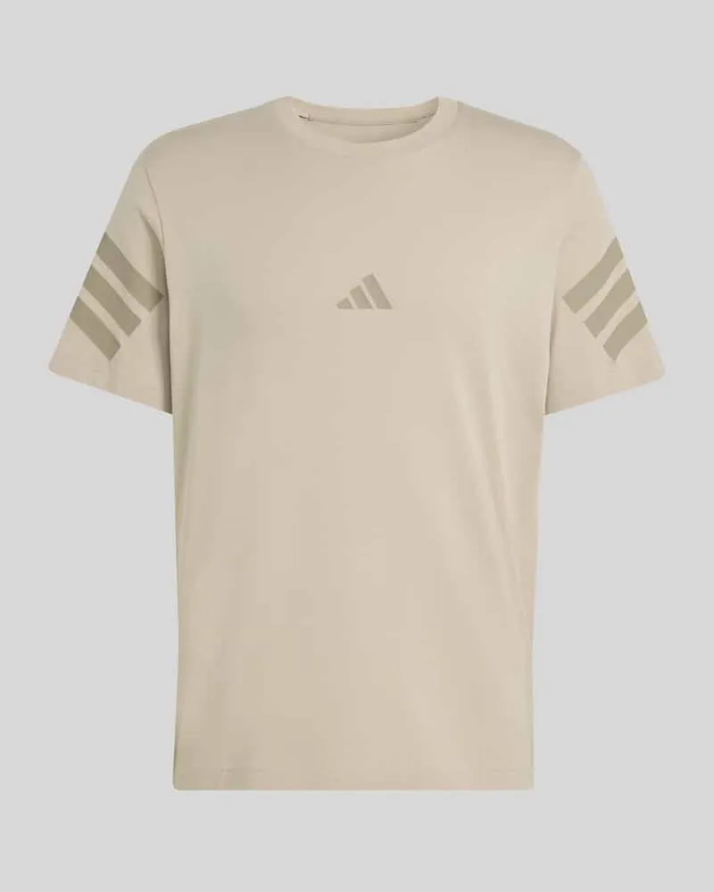 adidas Regular Fit T-Shirt aus reiner Baumwolle Beige